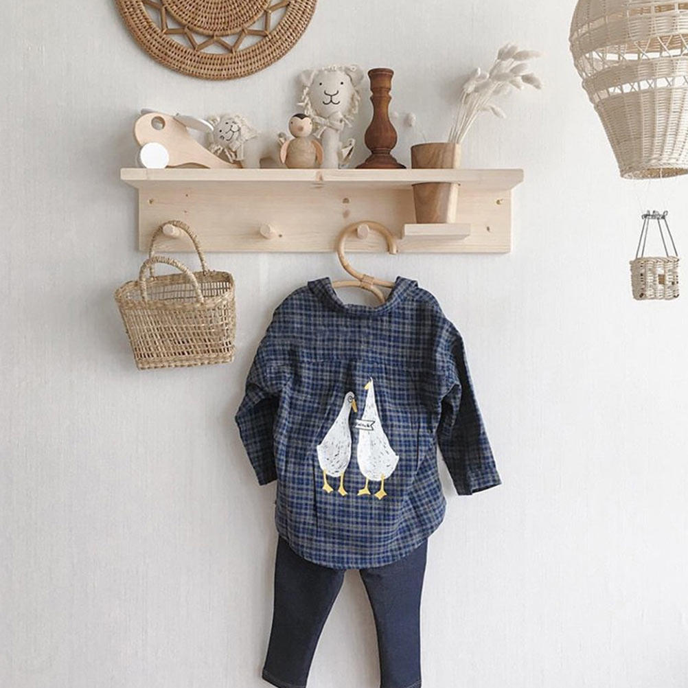 Baby Clothing Drying Rack - 1Pcs Natural Rattan Kids Clothes Hanger