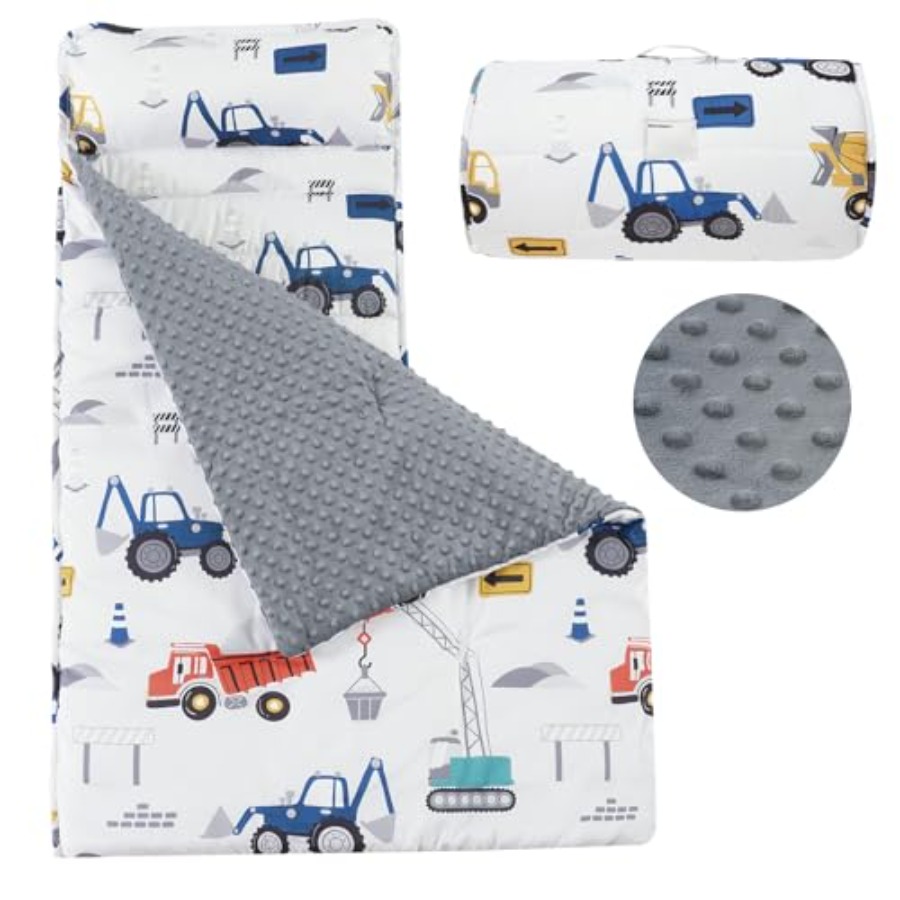 Fleece Sleep Bag - Toddler Nap Mat with Removable Pillow