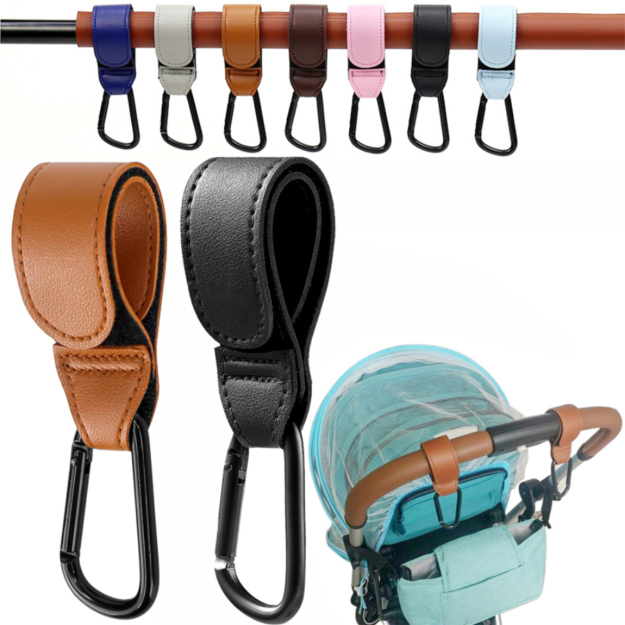 Baby Clothing Hamper - 1/2pcs Baby Stroller Hook PU Leather