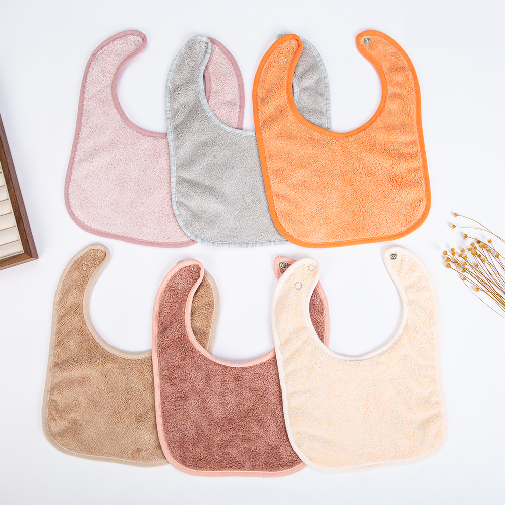 Baby Clothing Korea - Solid Terry Towel Baby Bibs Sweet
