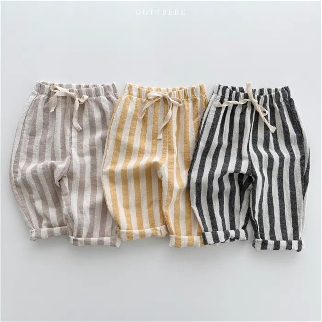 Baby Boy Clothing Zara - Vintage Linen Cotton Stripe Pants for
